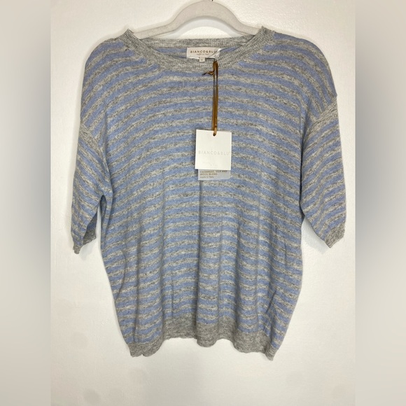 Bianco & Blu Gray and Blue Striped Sweater - Picture 3 of 6